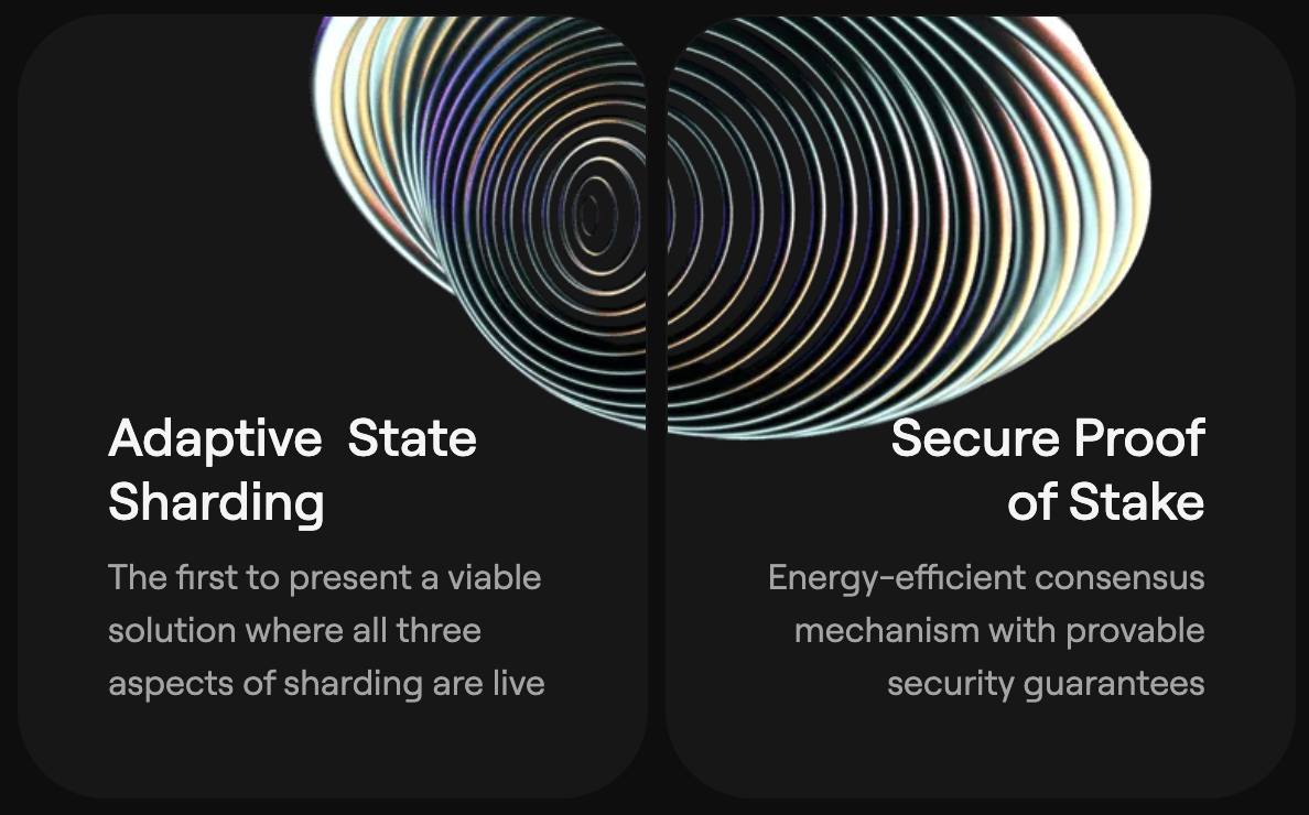 Offering adaptive state sharding for scalability, MultiversX uses the energy-efficient consensus mechanism called Secure Proof of Stake.
